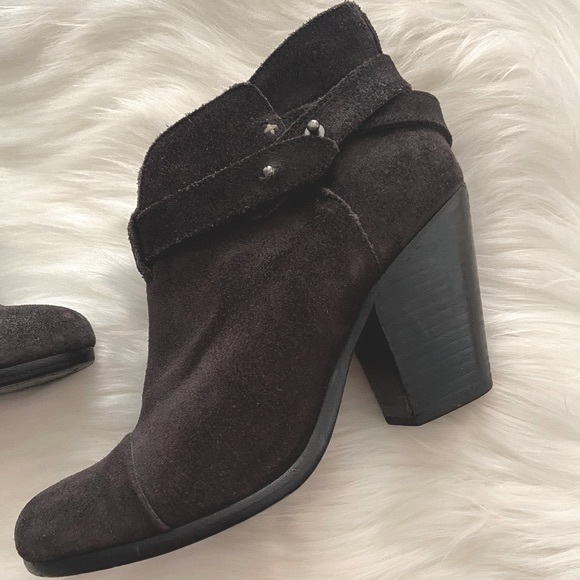 #243 Rag & Bone Soft Black Distressed Boho Leather Heel Boots - Picture 10 of 17